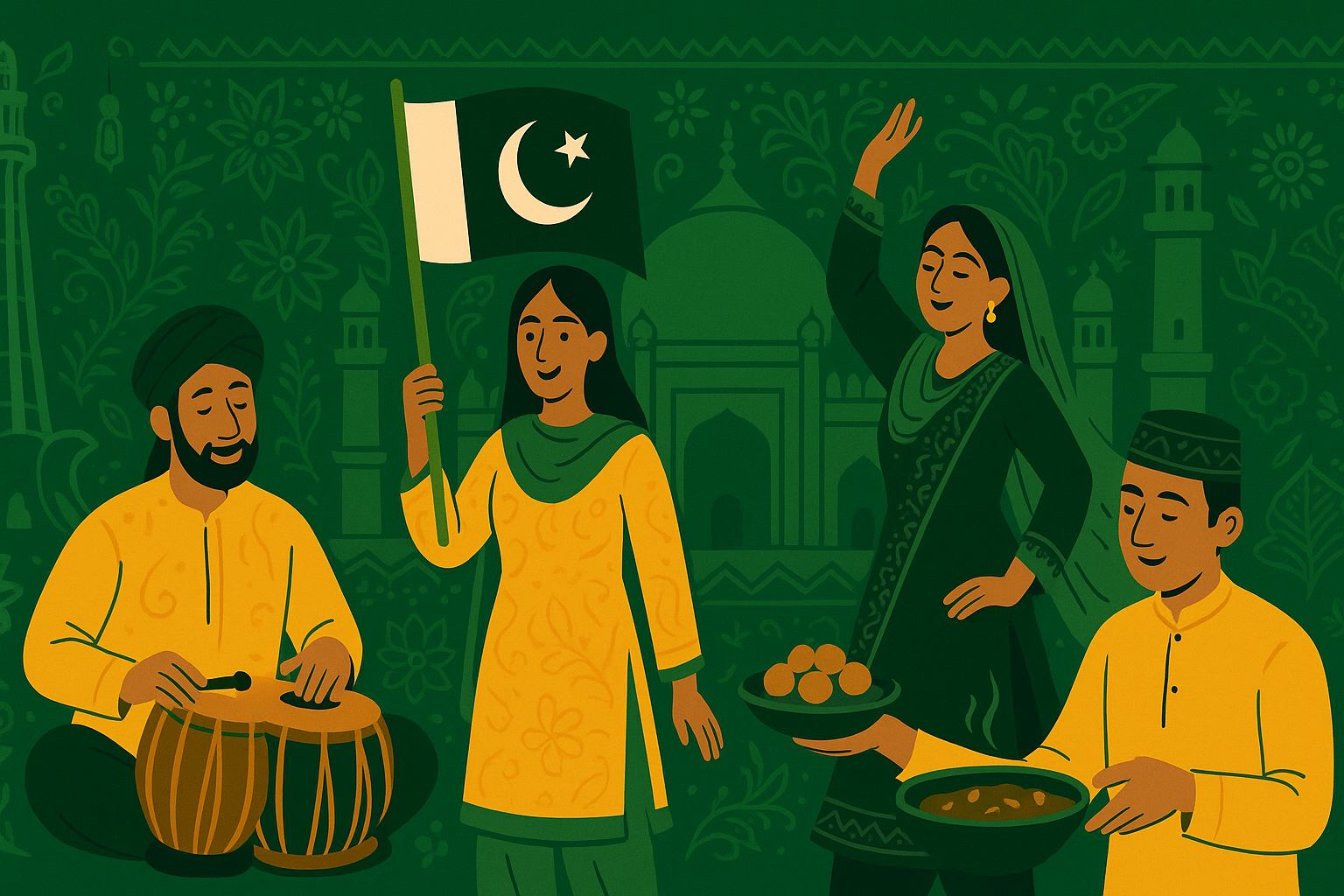 Traditional Pakistani cultural performance